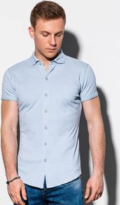 Ombre Koszula męska z krótkim rękawem K541 - niebieska XL 1