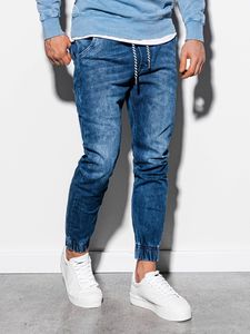 Ombre Spodnie męskie jeansowe joggery P907 - niebieskie XL 1