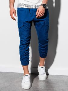 Ombre Spodnie męskie joggery P761 - niebieskie S 1