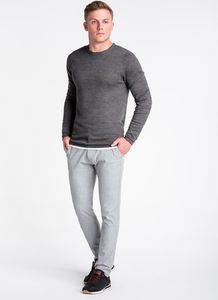 Ombre Sweter męski E121 - grafitowy/melanżowy XL 1