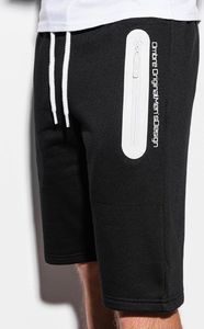 Ombre Krótkie spodenki męskie dresowe W239 - czarne M 2