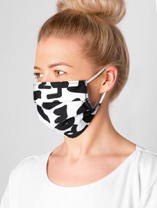 Ombre Maseczka bawełniana wielorazowa A260 - czarno-biała uniwersalny 2