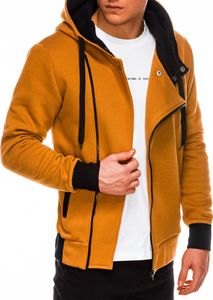 Ombre Bluza męska rozpinana z kapturem B297 - ruda M 1