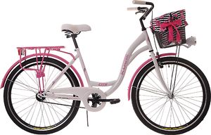 Kozbike Rower miejski 26" biało-różowy (26K19-S1) 1