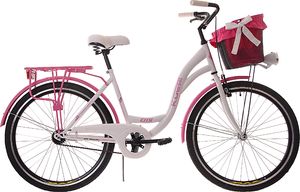 Kozbike Rower miejski damski 26 biało-różowy (26K19-S1) 1