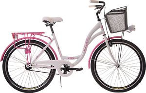 Kozbike Rower miejski damski 26 biało-różowy (26K19-S1) 2