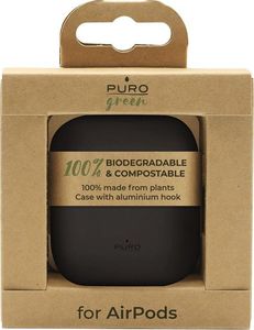 Puro Etui ochronne Green Compostable Eco-friendly do AirPods 1/2 czarne 2