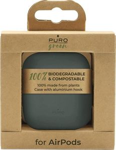 Puro Etui ochronne Green Compostable Eco-friendly do AirPods 1/2 zielone 2