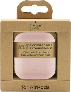 Puro Etui ochronne Green Compostable Eco-friendly do AirPods 1/2 różowe 2