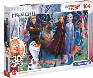 Clementoni Puzzle 104 elementów 3D Vision Frozen 2 1