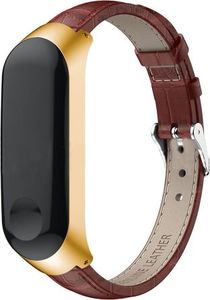 Pasek skórzany 38mm Xiaomi Mi Band 3 / 4 Brązowy 1