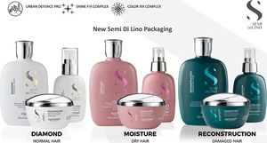 Alfaparf Maska do włosów Semi Di Lino Reconstruction Milano rozświetlacz 200ml 3