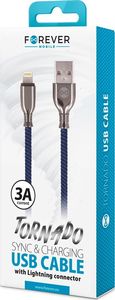 Kabel USB Forever USB-A - Lightning 1 m Granatowy (72754) 2