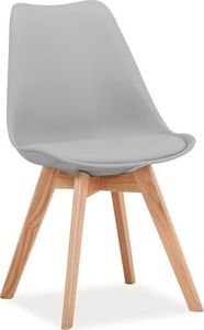 Signal 4-ių kėdžių komplektas Signal Meble Kris, šviesiai pilkos/ąžuolo spalvos 1