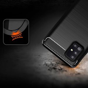 Hurtel Carbon Case elastyczne etui pokrowiec Samsung Galaxy A71 5G niebieski 2