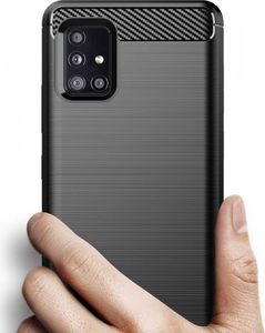 Hurtel Carbon Case elastyczne etui pokrowiec Samsung Galaxy A71 5G czarny 3
