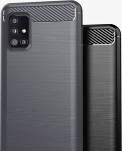 Hurtel Carbon Case elastyczne etui pokrowiec Samsung Galaxy A71 5G czarny 6