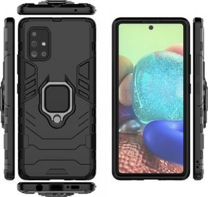 Hurtel Ring Armor pancerne hybrydowe etui pokrowiec + magnetyczny uchwyt Samsung Galaxy A71 5G czarny 3
