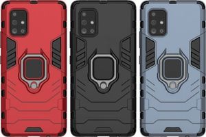 Hurtel Ring Armor pancerne hybrydowe etui pokrowiec + magnetyczny uchwyt Samsung Galaxy A71 5G czarny 8
