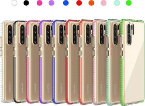 Hurtel Spring Case pokrowiec żelowe etui z kolorową ramką do Huawei P30 Pro jasnoróżowy 4