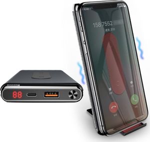 Powerbank Baseus Baseus Wireless Charger power bank 10000 mAh bezprzewodowa ładowarka Qi 15W USB Type-C PD oraz Quick Charge 3.0 QC 3.0 czarny (WXHSD-D01) Powystawowy 1