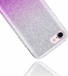 Etui Brokat Glitter NOKIA 4.2 srebrno-fioletowe 2