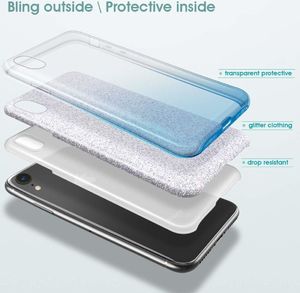 Etui Glitter LG K40 srebrno-niebieskie 5