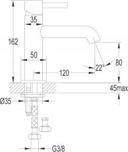 Bateria umywalkowa Omnires bateria umywalkowa Y, czarny półmat 2