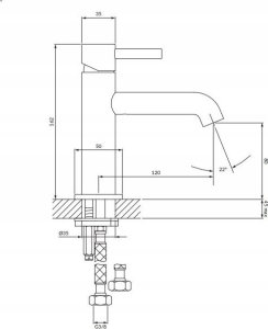 Bateria umywalkowa Omnires bateria umywalkowa Y, czarny półmat 10