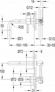 Bateria umywalkowa Omnires bateria umywalkowa podtynkowa Y, czarny półmat 3
