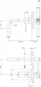Bateria umywalkowa Omnires bateria umywalkowa podtynkowa Y, czarny półmat 8