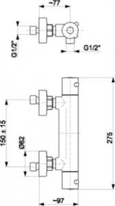 Bateria prysznicowa KFA Moza chrom (5736-010-00) 2