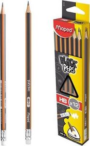 Maped Ołówek z gumką Blackpeps HB (12szt) MAPED 1