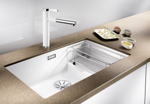 Zlewozmywak Blanco Subline 700-U Level Silgranit biały z korkiem InFino, koszyk stalowy (523456) 3