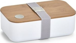 Zeller Pudełko na lunch, plastikowe / bambusowe, białe, 19,3 x 11,8 x 6,8 cm 1