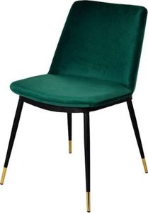 King Home Krzesło DIEGO zielone - welur, podstawa czarno złota 1