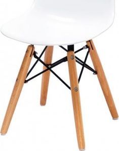 King Home Krzesło dziecięce JUNIOR DSW PREMIUM białe - polipropylen, nogi bukowe 1