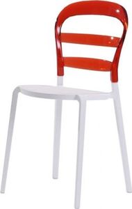 King Home Krzesło CARMEN czerwone - oparcie poliwęglan 1