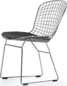 King Home Krzesło NET SOFT chrom - czarna poduszka, metal 1