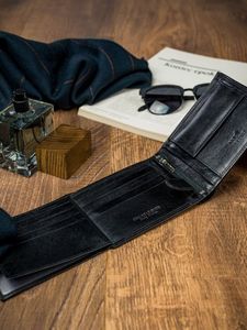 Rovicky Rewelacyjny Męski Portfel Rovicky Skóra Naturalna 12