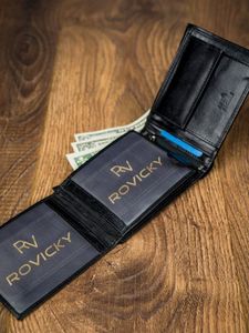 Rovicky Rewelacyjny Męski Portfel Rovicky Skóra Naturalna 8
