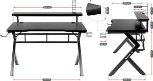 Biurko Huzaro Hero 5.0 Czarne 120 cmx60 cm 15
