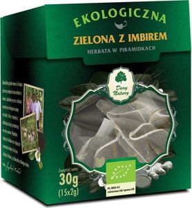 Dary Natury Herbata Zielona z Imbirem Piramidki Bio (15 x 2 g) - Dary Natury 1