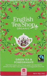 English Tea Sho Herbata zielona z granatem (20x2) BIO 40 g 1