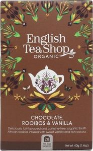 English Tea Sho Herbatka ziołowa rooibos z ziarnami kakaowca i laską wanilii (20x2) BIO 40 g 1