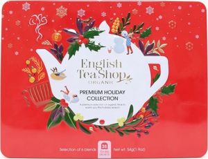 English Tea Sho Zestaw herbatek Premium Holiday Collection w ozdobnej czerwonej puszce BIO 44 g 1