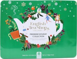 English Tea Sho Zestaw herbatek Premium Holiday Collection w ozdobnej zielonej puszcze BIO 1