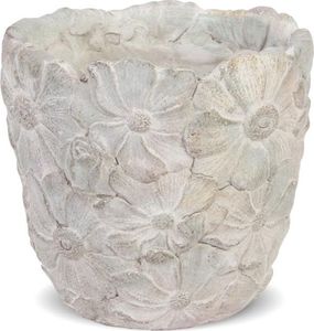 Pigmejka Osłonka cementowa w kwiaty zielona 15x15.5x15.5 cm uniwersalny (71201-uniw) - 71201-uniw 1