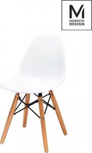Modesto Design MODESTO krzesło JUNIOR DSW białe - polipropylen, nogi bukowe 1
