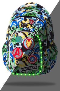 Coolpack Plecak szkolny Spark Led 26L Marvel Avengers Green (B45308) 1
